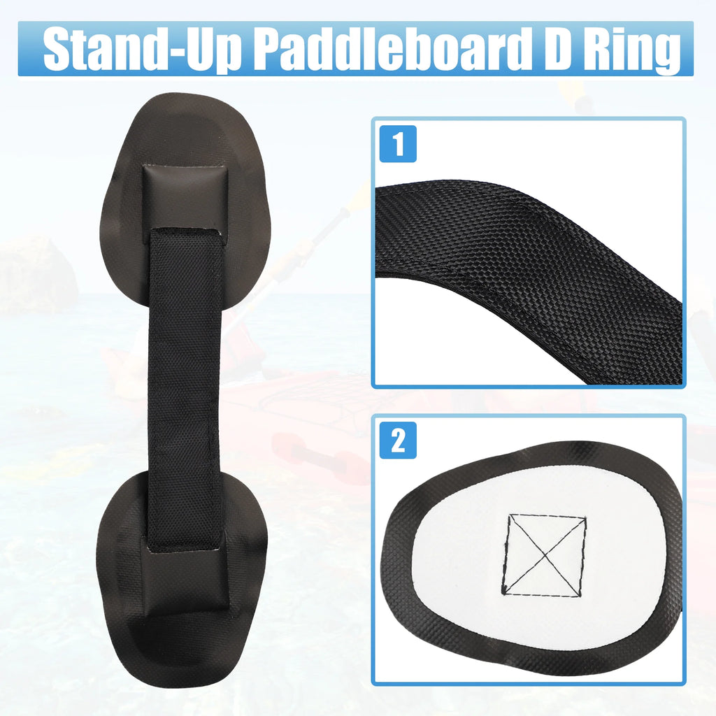 7pcs PVC Patch Round Shape D Ring 11.5ft Elastic Shock Rope with 6 Hooks Accessories for Inflatable Boat Black H97241