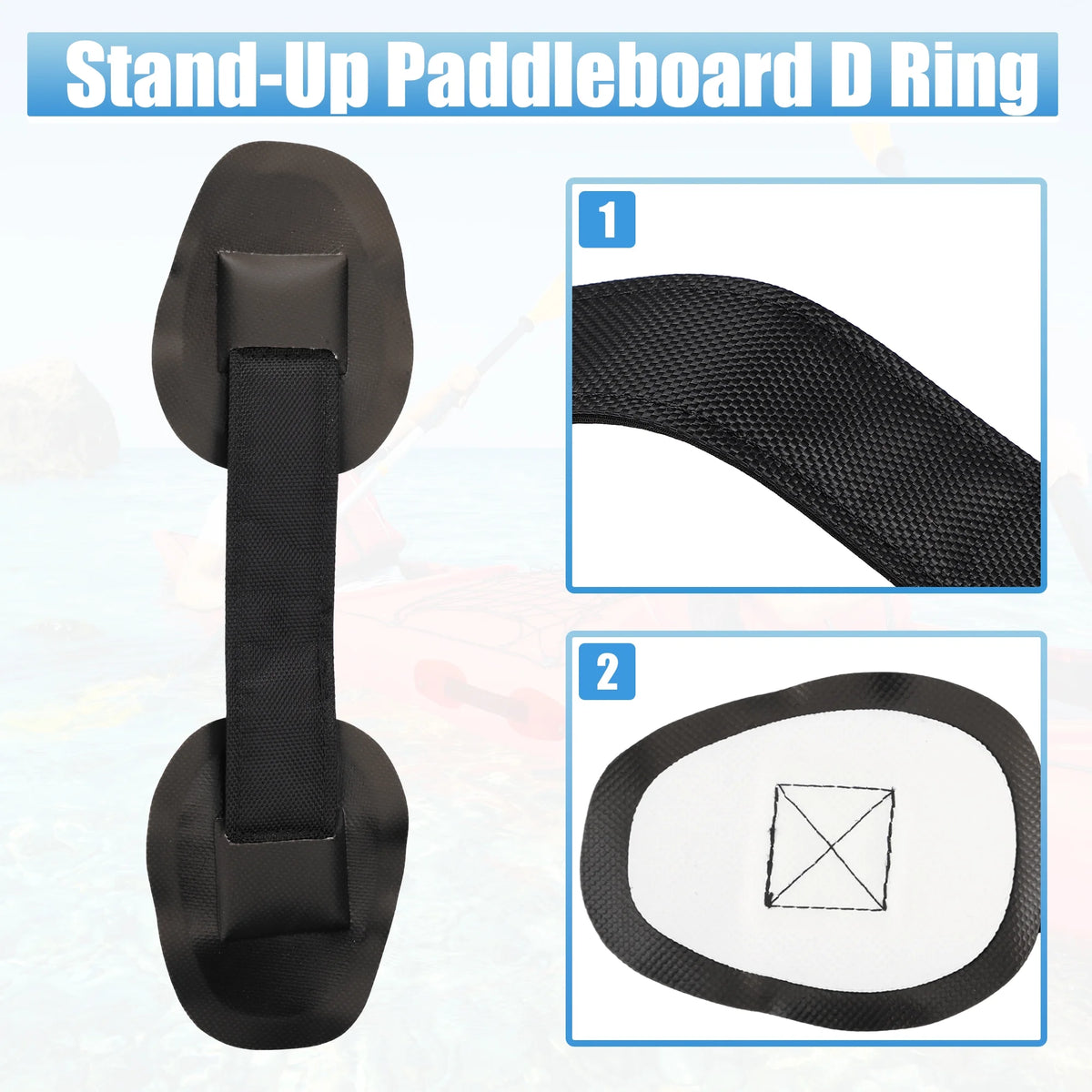 7pcs PVC Patch Round Shape D Ring 11.5ft Elastic Shock Rope with 6 Hooks Accessories for Inflatable Boat Black H97241