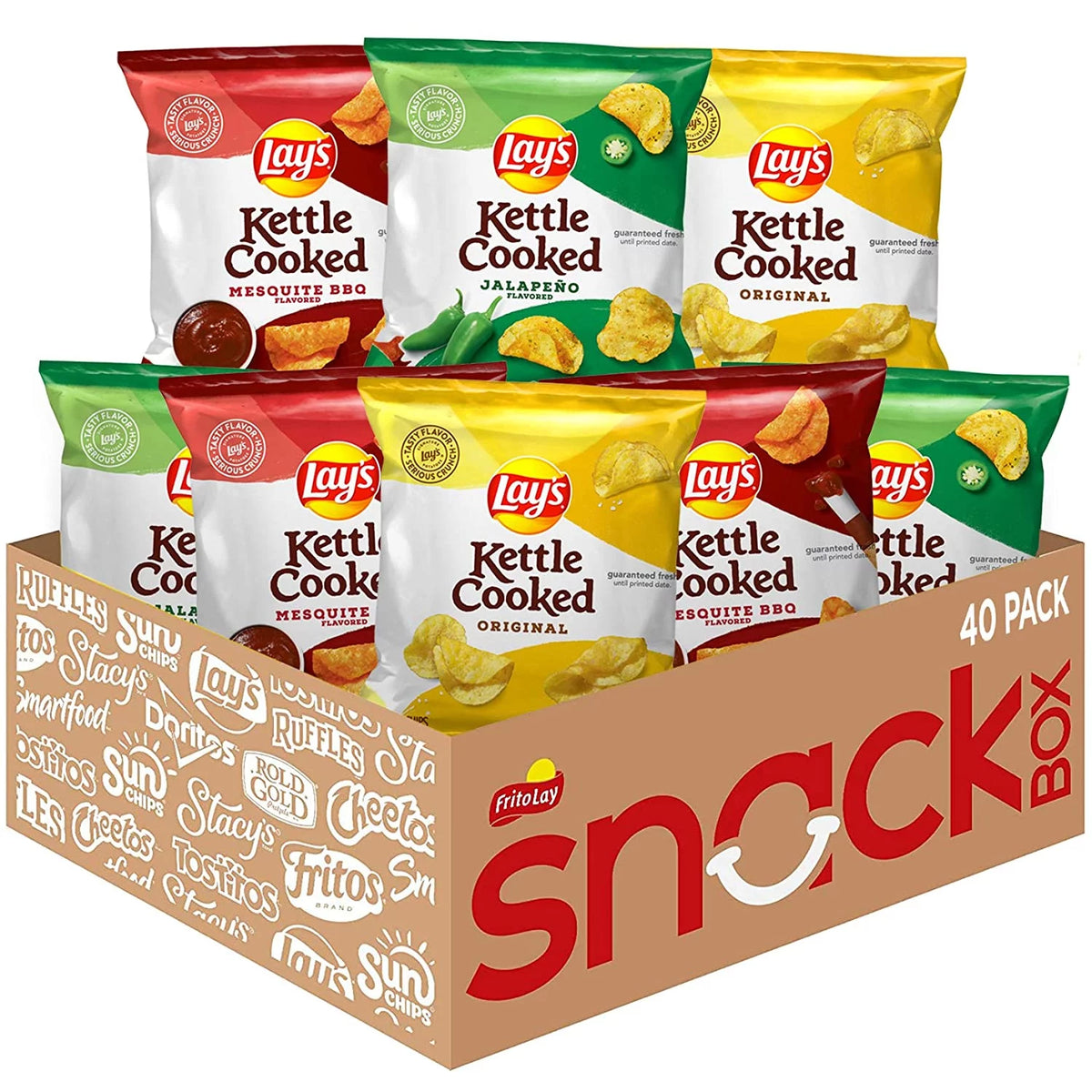 Kettle Cooked Potato Chips Variety Pack, 1 oz Bags, 40 Count D260856