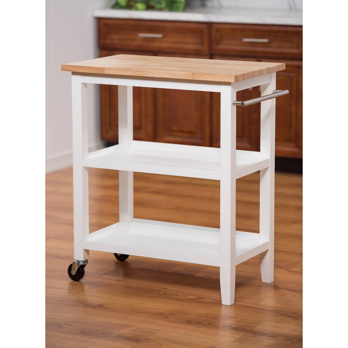 White Wood Kitchen Cart G39540