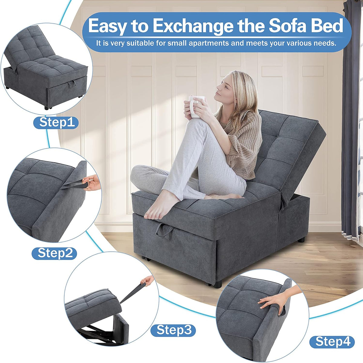 Convertible Chair Sofa Bed with Adjustable Backrest Z3010