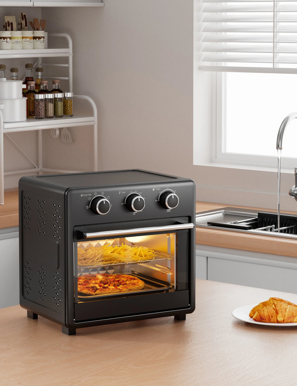 17QT Large Capacity 6-in-1 Air Fryer Toaster Oven T255162