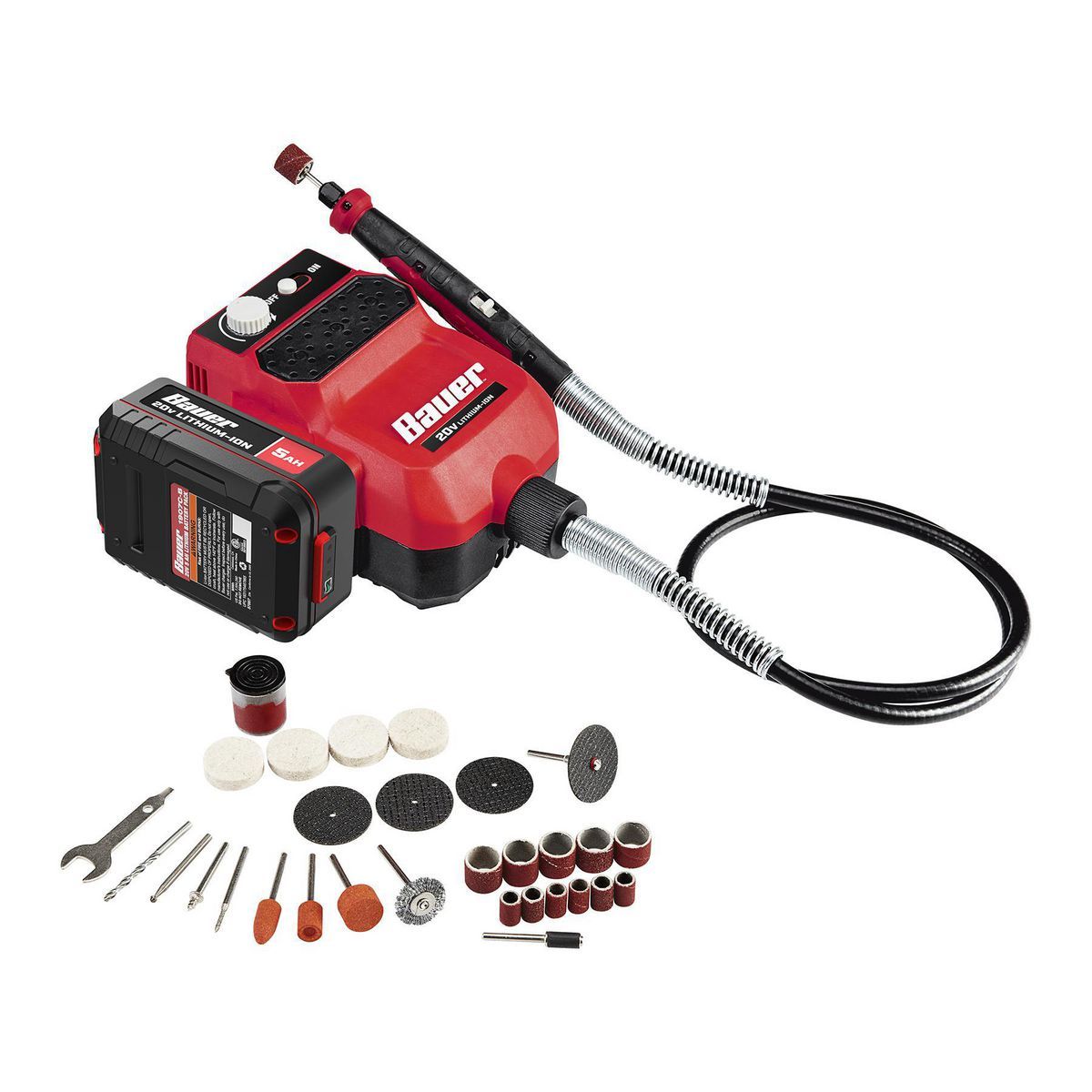 20V Cordless Variable-Speed Rotary Tool Kit with Flexible Shaft H708329