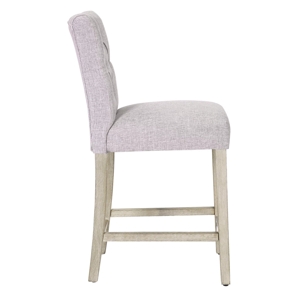 Light Gray Linen Upholstered Counter Height Bar Stools with Back C227152