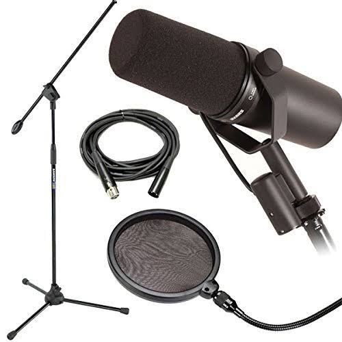 Dynamic Vocal Mic with Mic Boom Stand Pop Filter XLR Cable W359