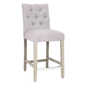 Light Gray Linen Upholstered Counter Height Bar Stools with Back C227152