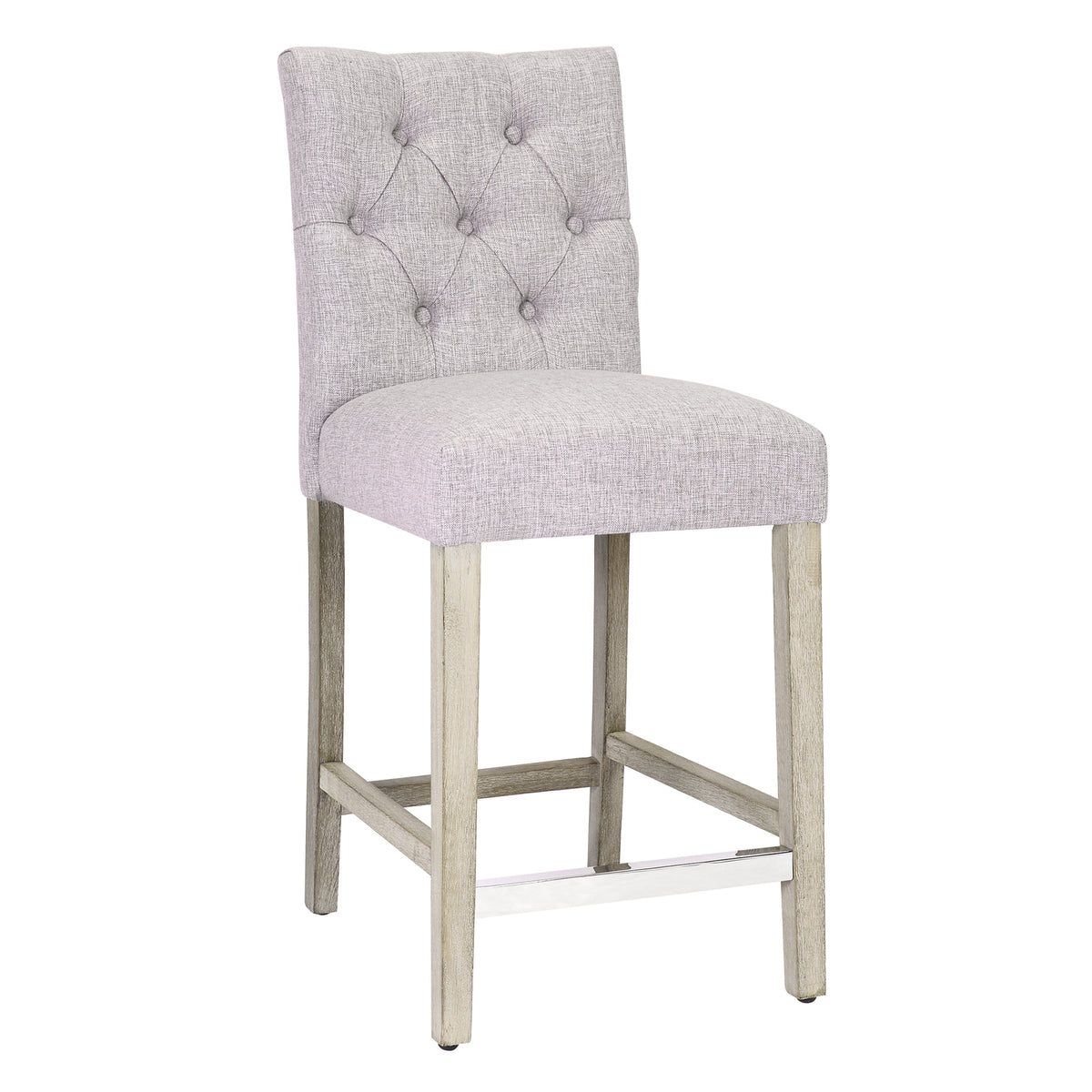 Light Gray Linen Upholstered Counter Height Bar Stools with Back C227152