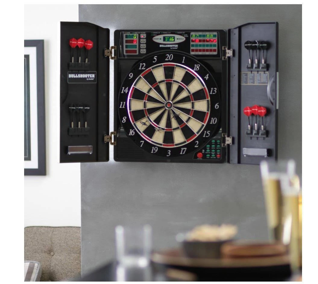 LED Electronic Dartboard Cabinet Set U73608