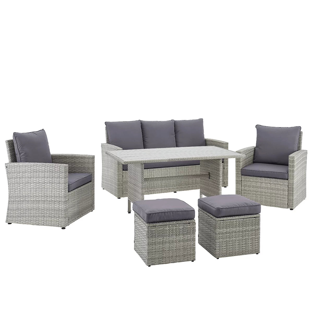 6 Pcs Outdoor Patio Dining Set 7 Seats Cushioned Q113136