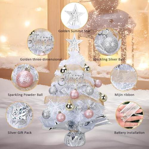 24 Inch Prelit Artificial Christmas Tree with 50 LED Lights J476