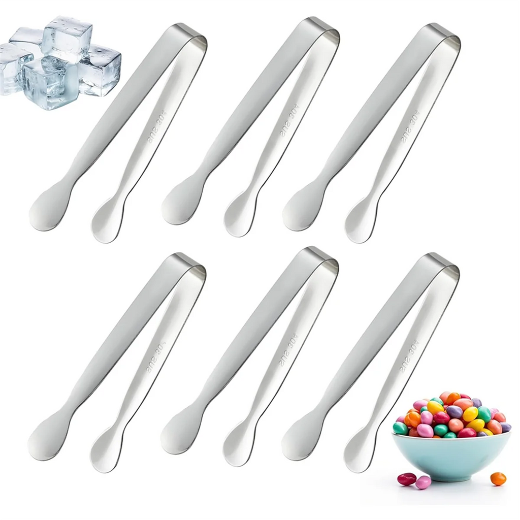 6PCS 4.25Inch Stainless Steel Small Tongs Y8130