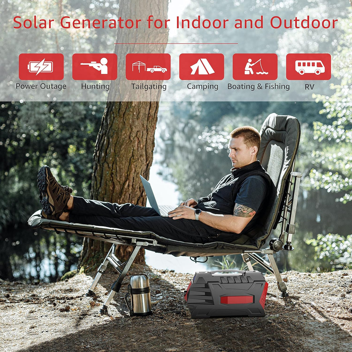 500W 296Wh Portable Power Station with 110V AC Outlet S536172