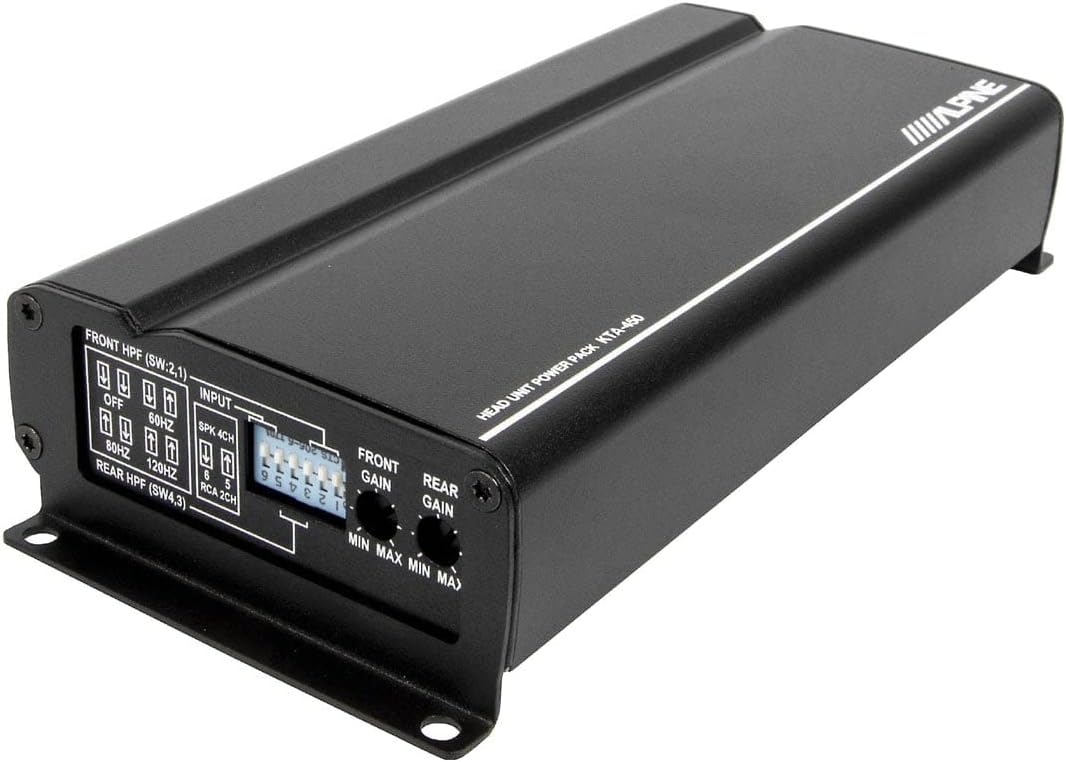 Receiver Compatible with CarPlay and Android Auto - Includes 4-Channel Power Pack Amp Q500