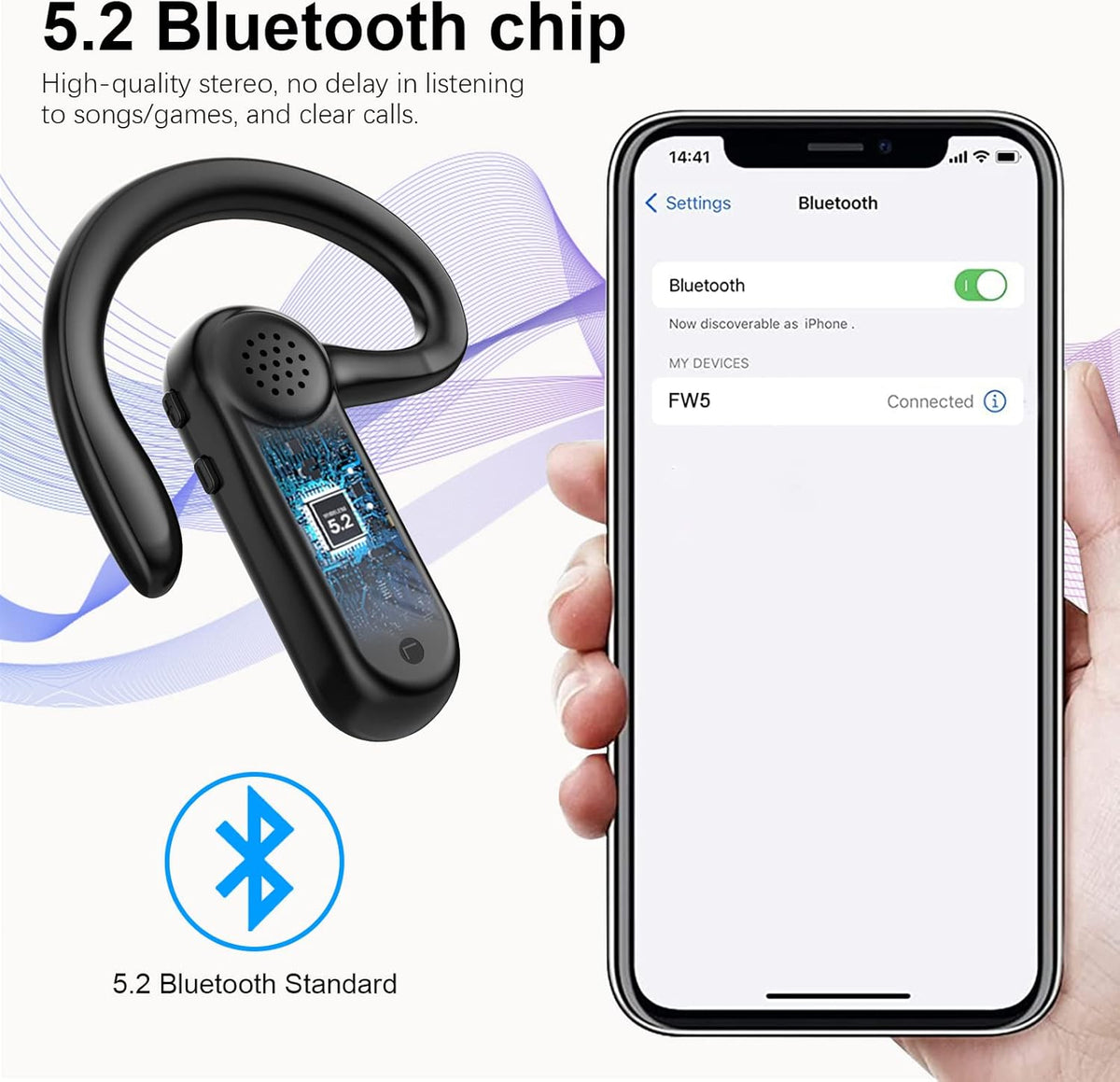 Open Ear Wireless Earbuds with Earhooks and Charging Case S219