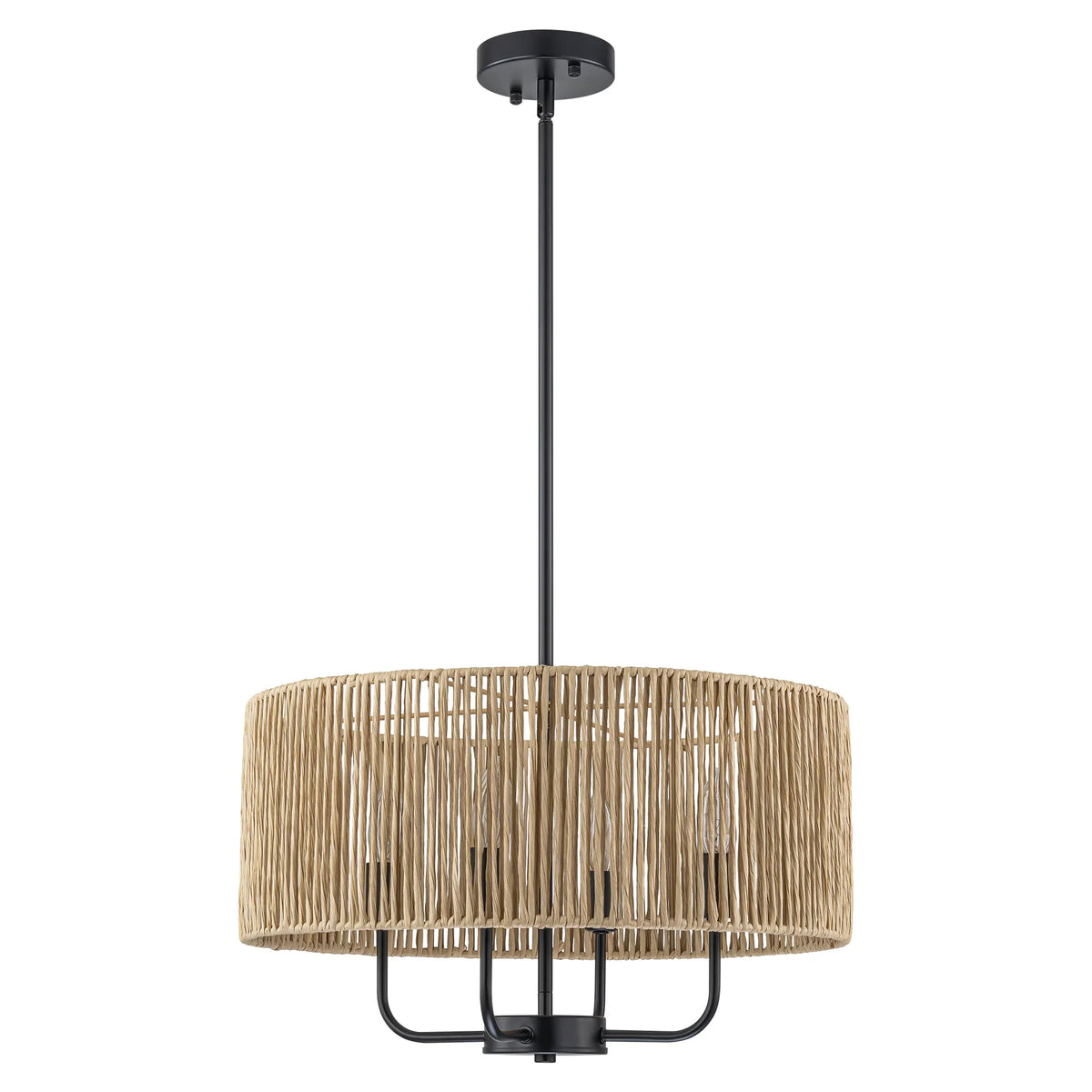 4-Light Handwoven Rope Drum Chandelier H73537
