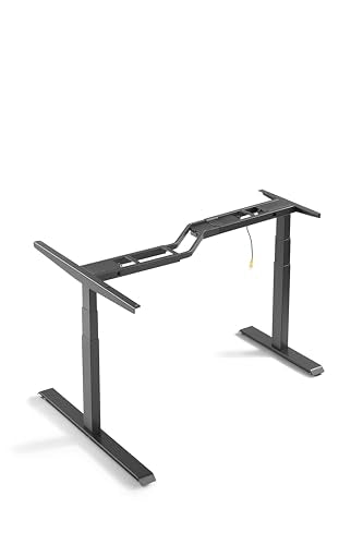 Black L Shaped Standing Desk Height Adjustable Dual Motor Electric Corner Desk W483