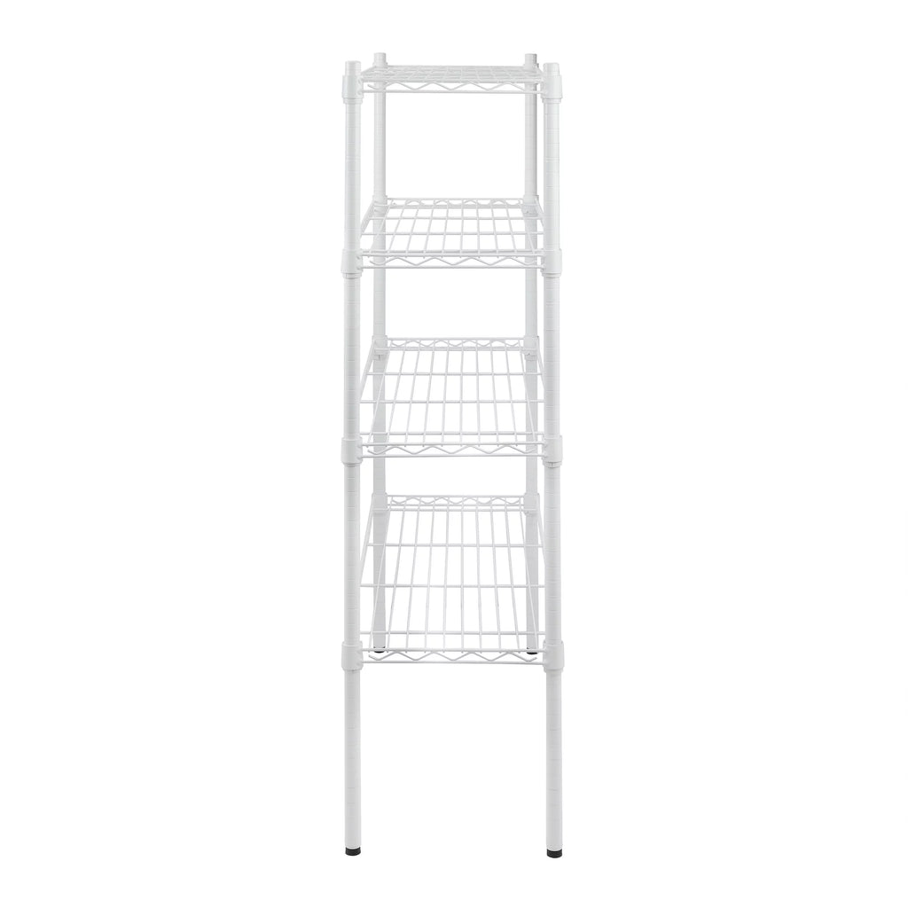 4-Tier White Wire Shelf Unit I81518
