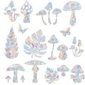 36PCS Snowflake Window Stickers Non Adhesive Prismatic Vinyl Rainbow Decals U20697