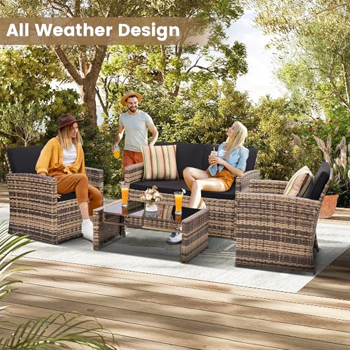8 Pieces Outdoor Wicker Rattan Patio Furniture Sectional Set A420979