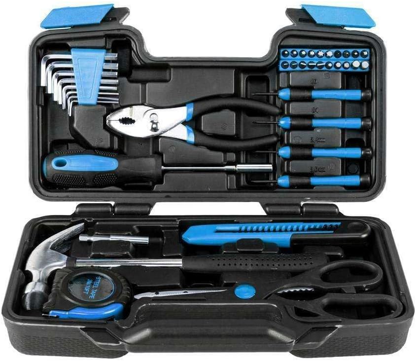 Blue 39 PCS Portable Tool Set with Carry Case H82932