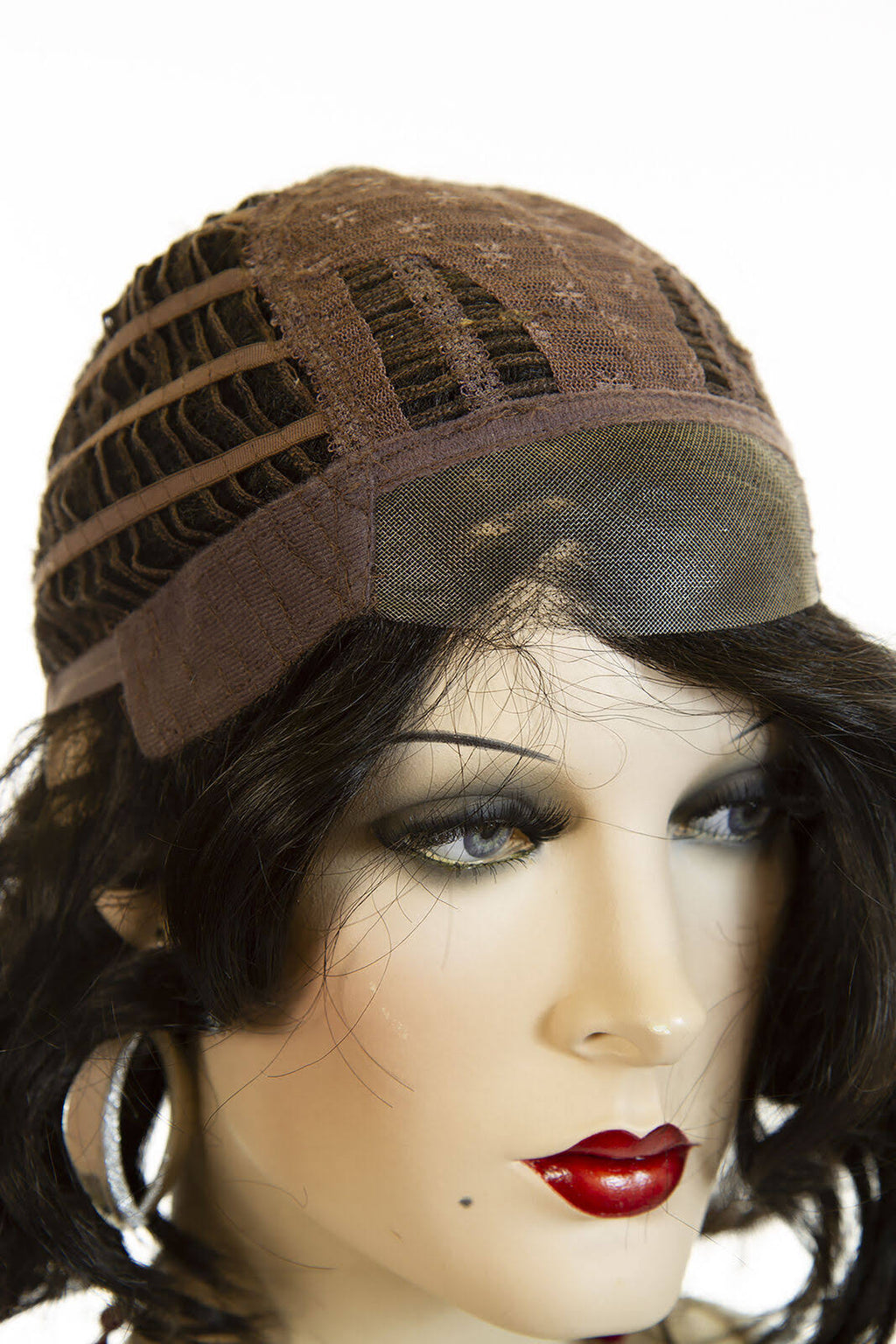 Dark Brown Dark Auburn Wavy Straight Wigs E9010