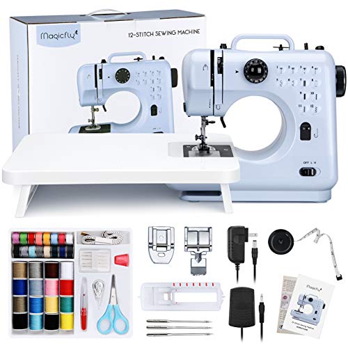 Blue Mini Sewing Machine with 12 Built-in Stitches P3374