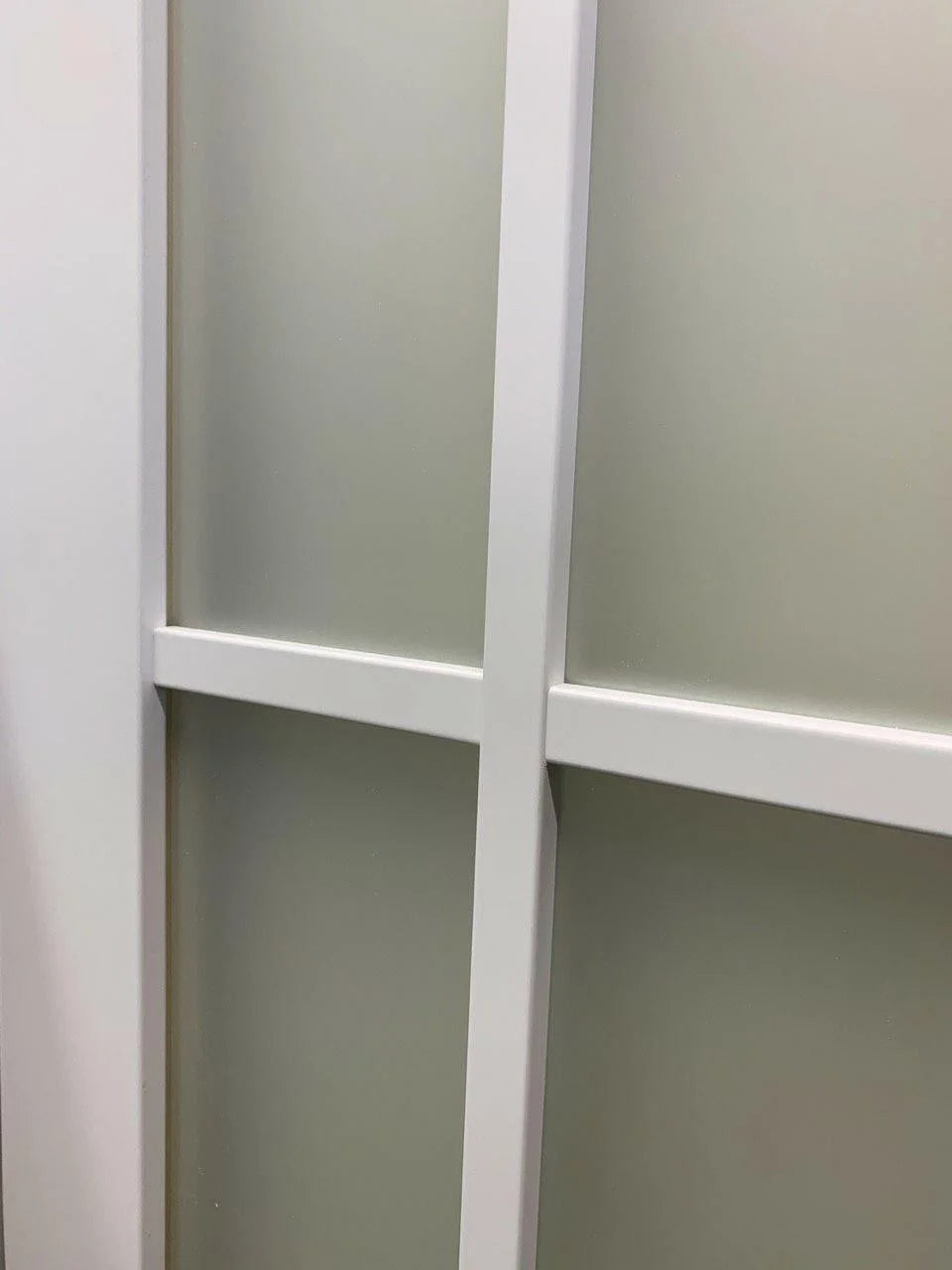 Solid French Double Doors 48 x 80 inches Frosted Glass 12 Lites V613436