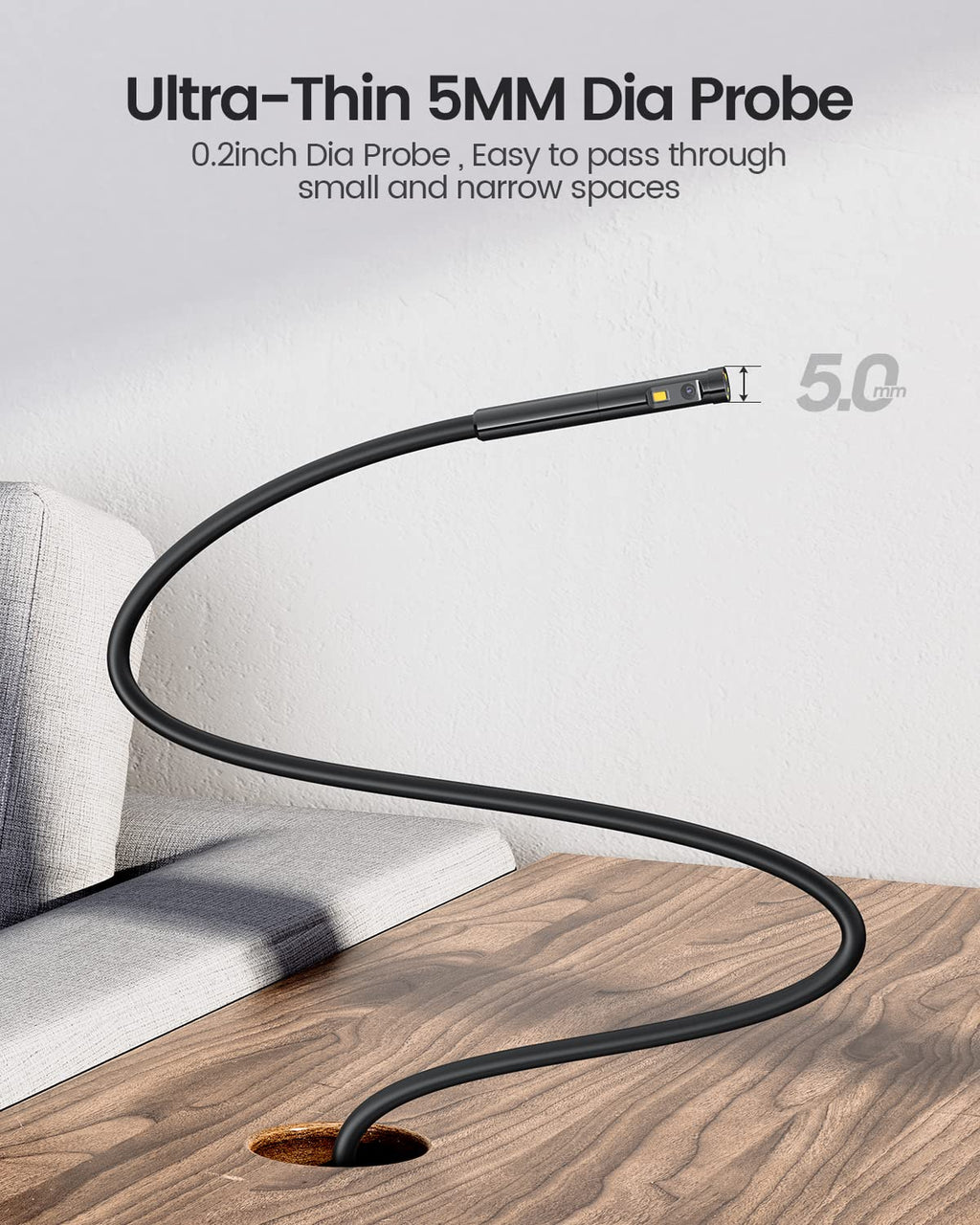 5'' HD Dual Lens Endoscope Borescope Camera with LED Lights S2741