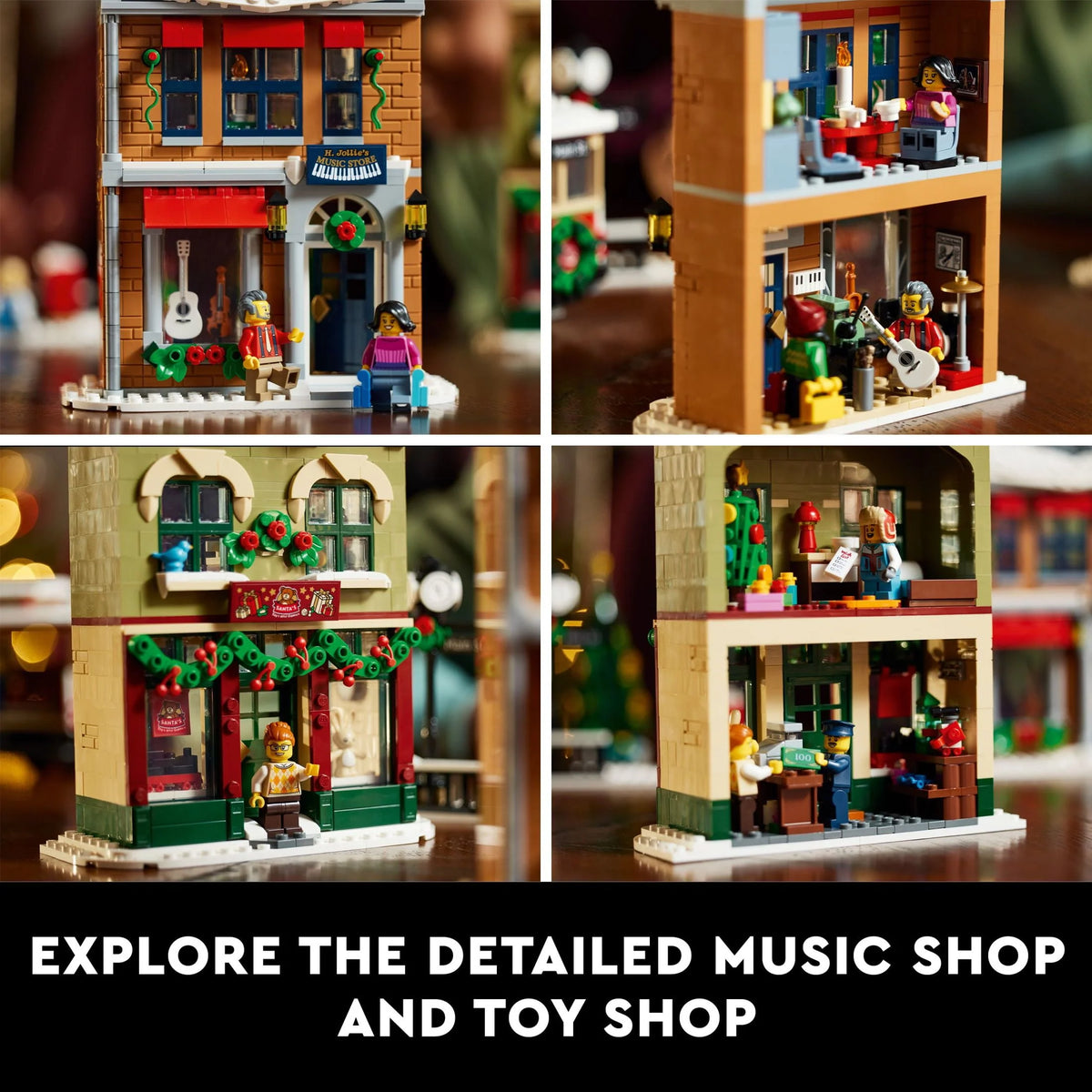 Building Set with Shops, Streetcar and 6 Minifigures F707863