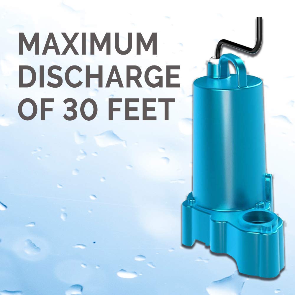 Submersible Effluent Pump, 1/2 hp, 240V, 1 Phase, 20' Cord B9943