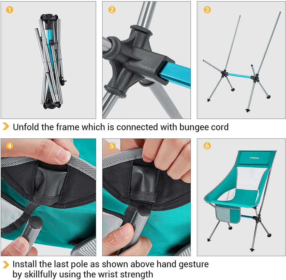 2 Pack High Back Lightweight Extra Wide Folding Camping Chairs with Carry Bag Black F2456