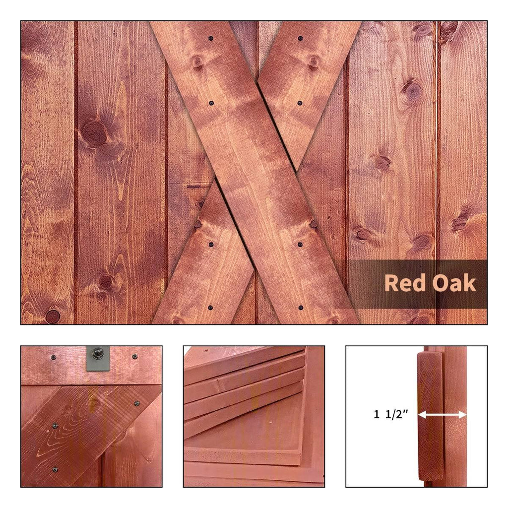 Paneled Wood Barn Door with Installation Hardware Kit P530820