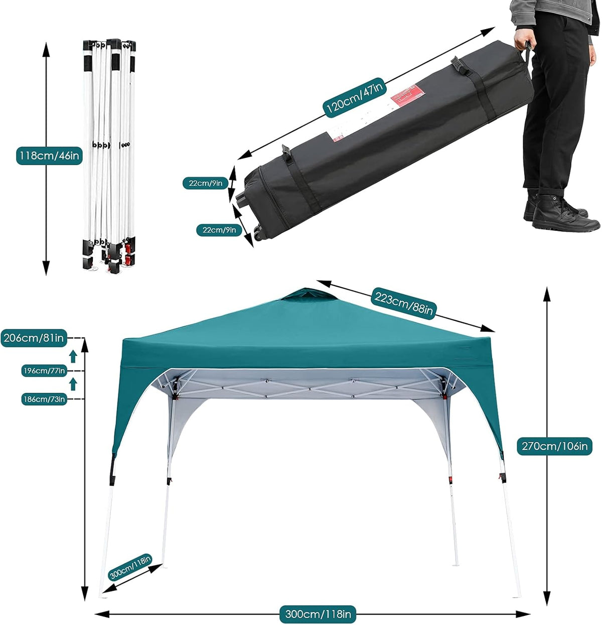 10'x10' Anti-UV Instant Shelter Canopy Tent with Carrying Bag N917685