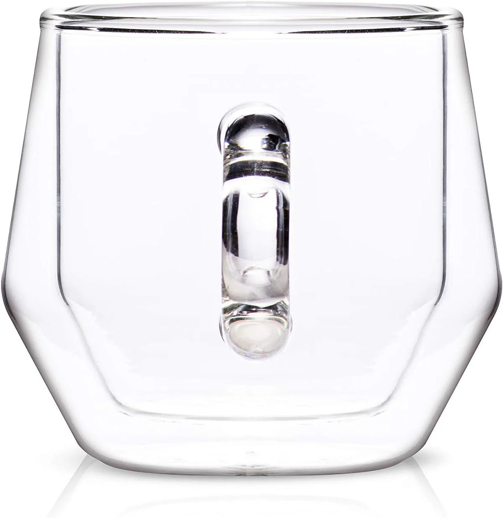 Clear 4Oz Double Walled Glass Espresso Cups with Handles O851