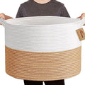 Large Woven Cotton Rope Blanket Basket L8194
