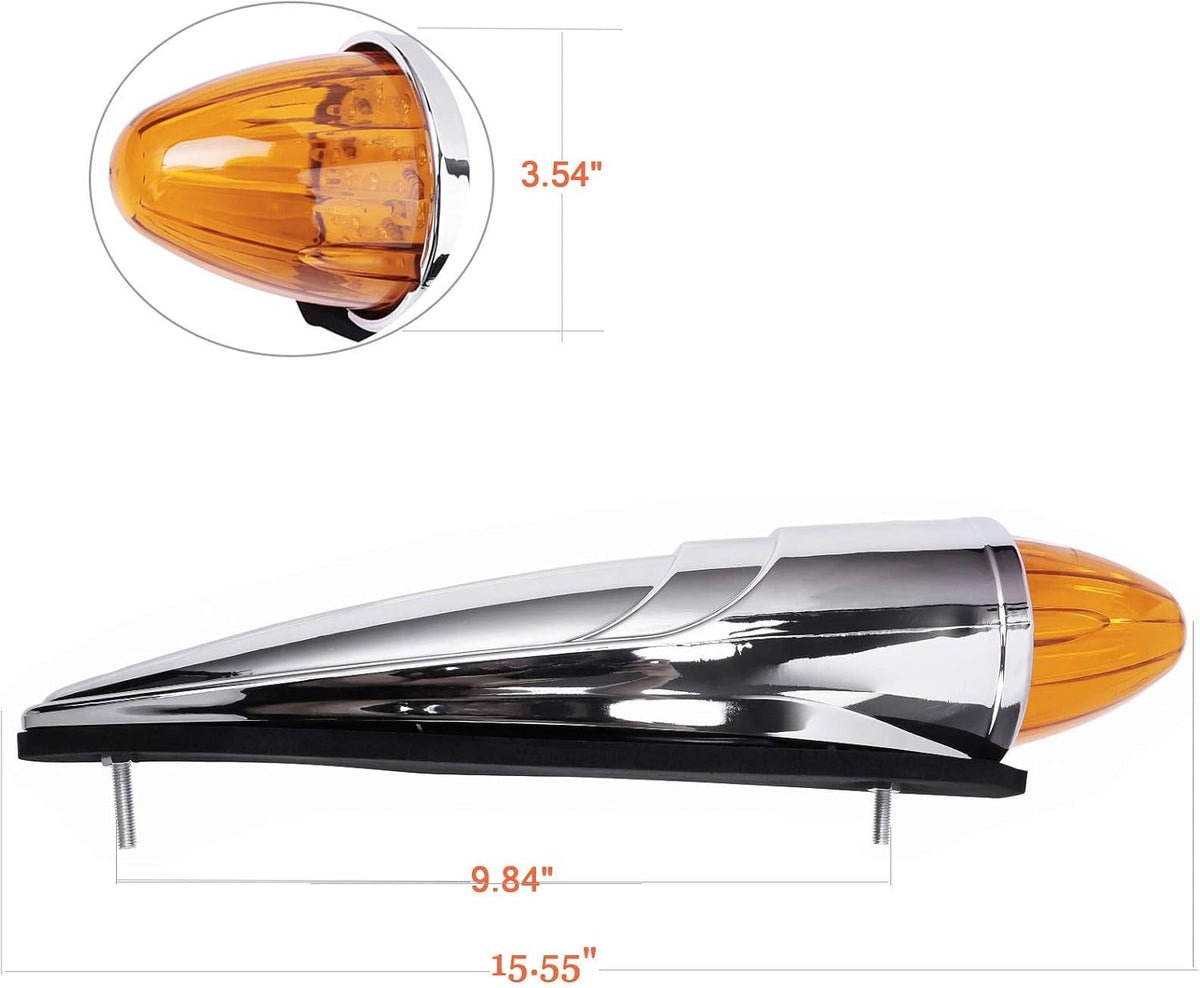 5pcs Amber 17 LED Torpedo Cab Marker Lights Q464028