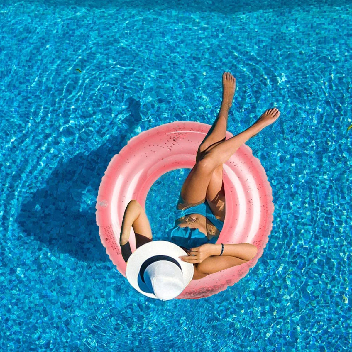 Rose Gold Inflatable Pool Floats Rings, 36 Inch X459389
