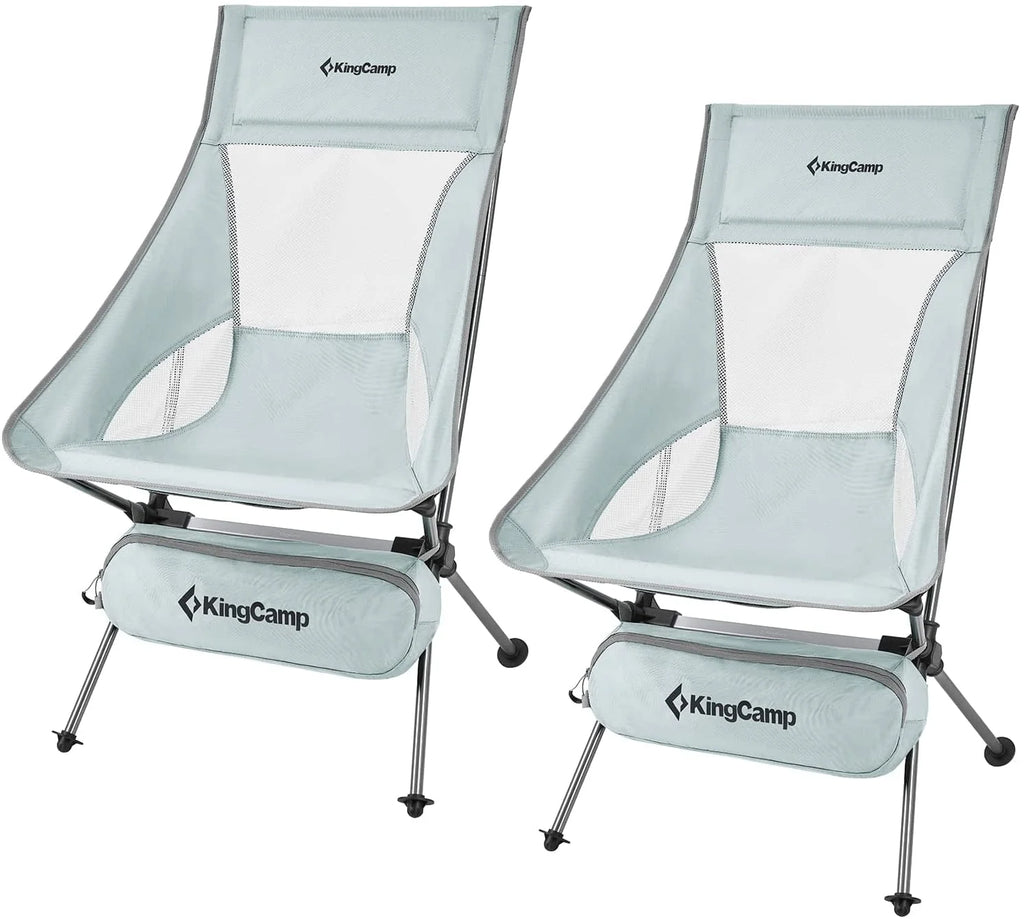 2 Pack High Back Lightweight Extra Wide Folding Camping Chairs with Carry Bag Black F2456