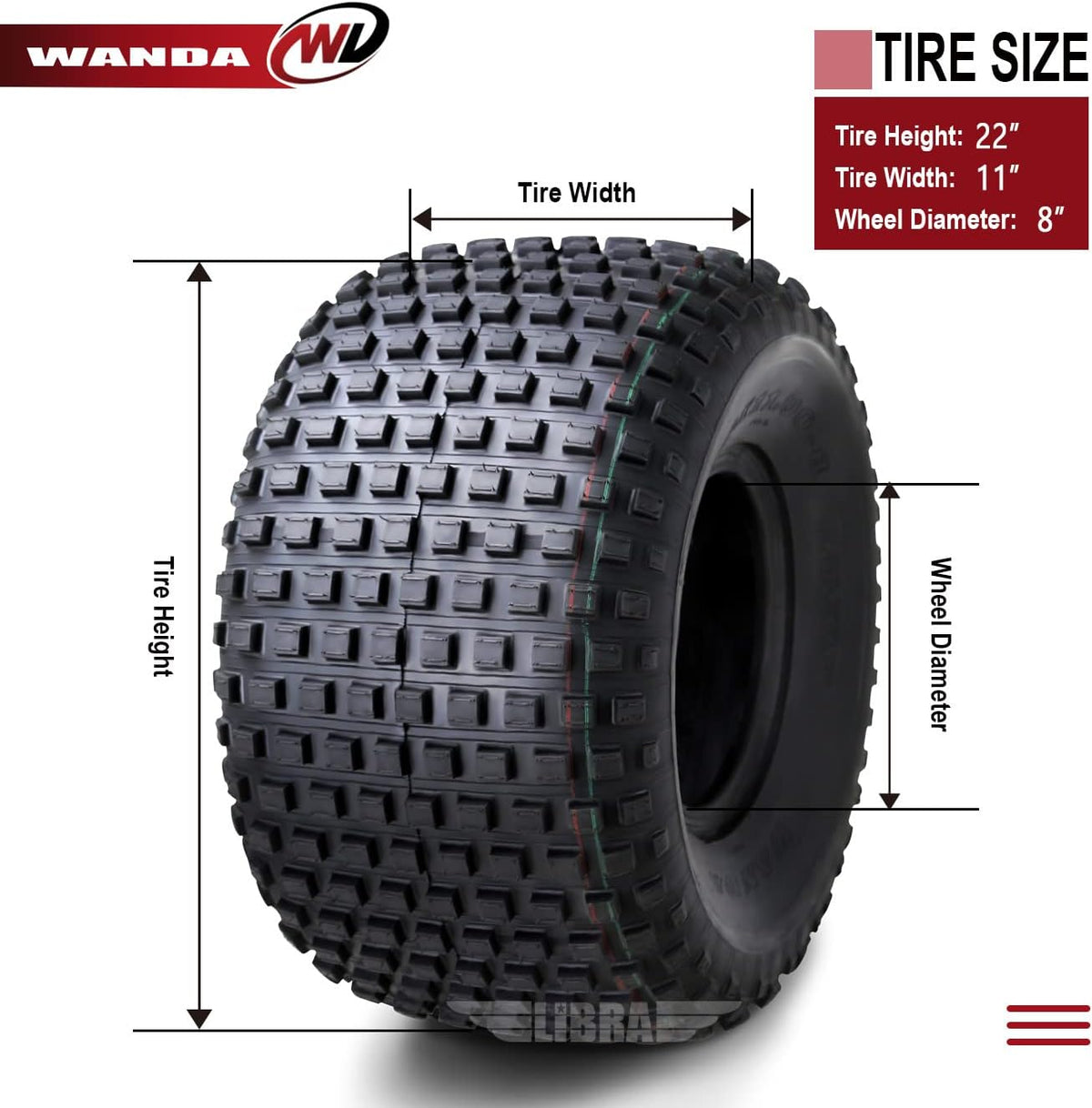 22X11-8 4PR ATV Tires N57764