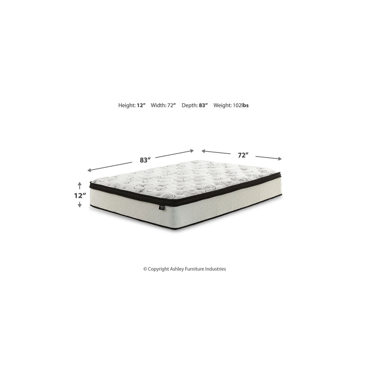12 Inch Hybrid King Mattress in a Box White R115