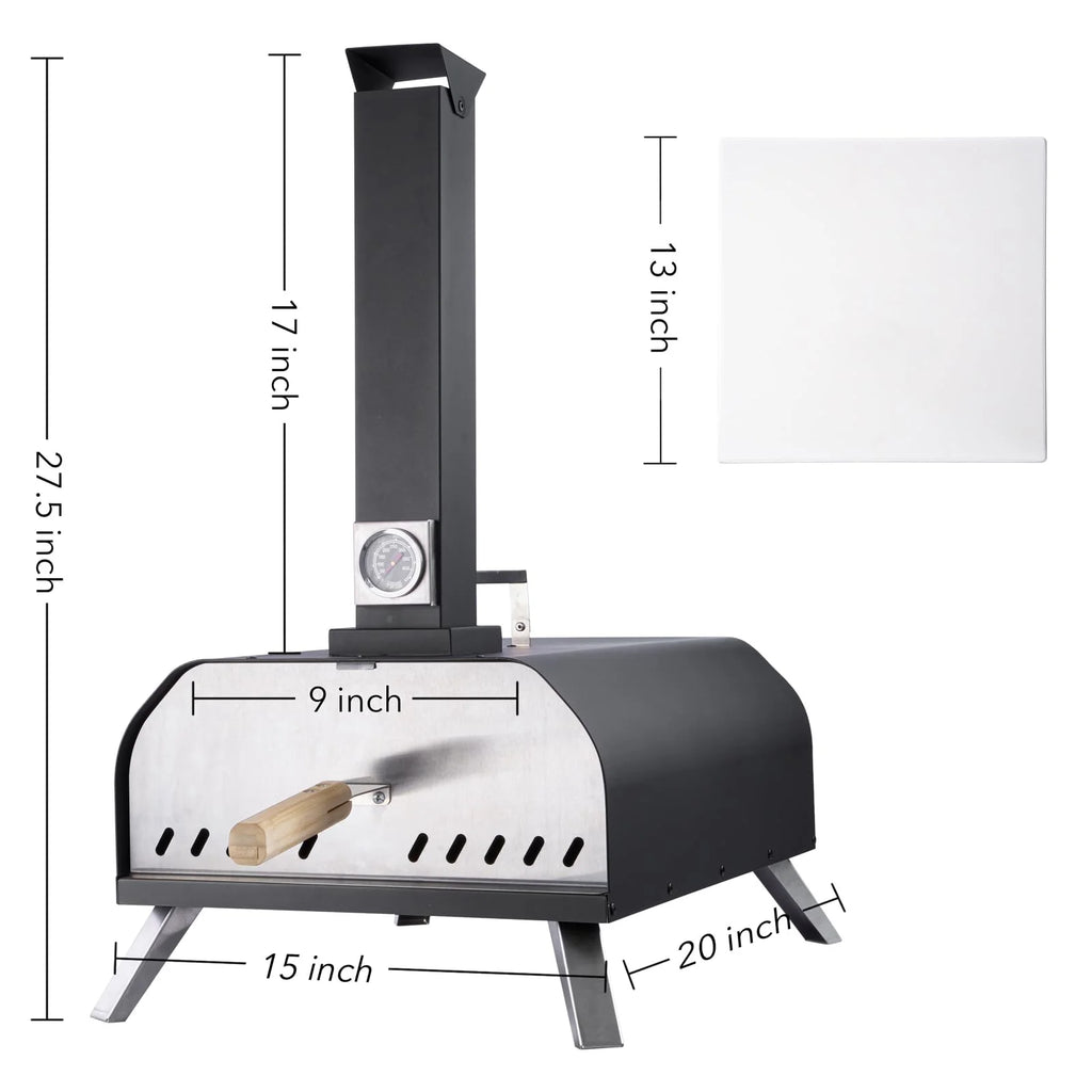 13 Wood Fired Stainless Steel Pizza Oven with Pizza Stone C814