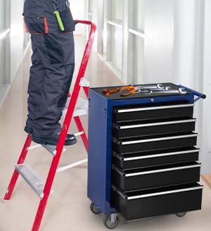 6-Drawer Rolling Metal Tool Chest with Wheels and Keyed Locking D952