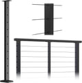 Black Powder Coated Stainless Steel Weldless Flat Top Post A988634