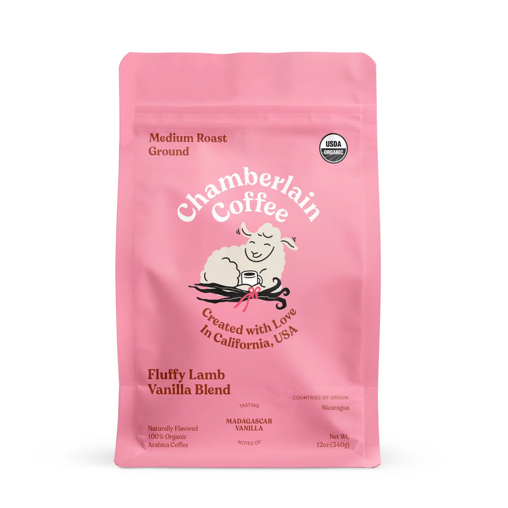 Fluffy Lamb Vanilla Medium Roast Grounds, 12 oz I26695
