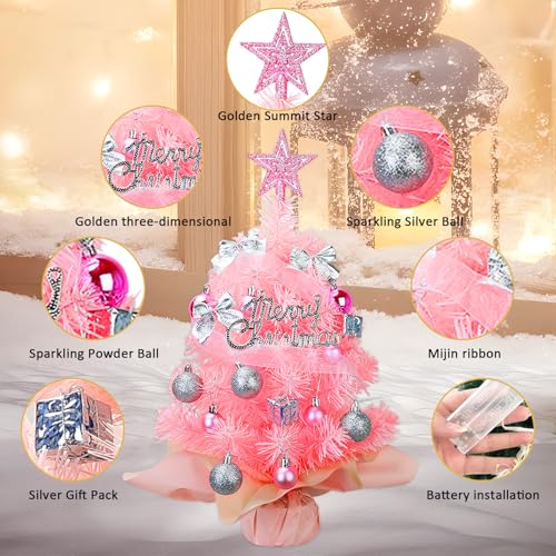 24 Inch Prelit Artificial Christmas Tree with 50 LED Lights J476