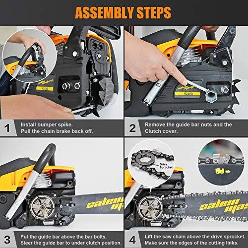 GAS Powered 62cc 2-Cycle 20-inch Chainsaw U829098