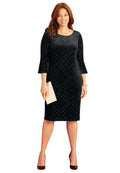 Velvet Burnout Bell Sleeve Dress Z531728