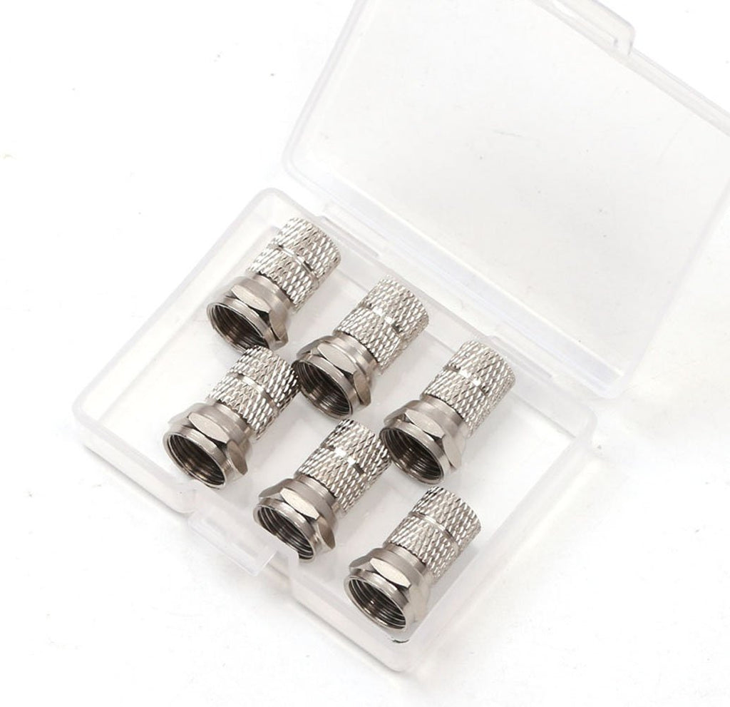 6PCS Twist-On Coaxial Cable Connector Adapter Plug Y640781