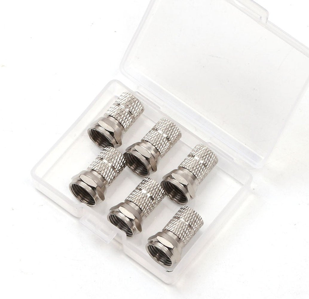 6PCS Twist-On Coaxial Cable Connector Adapter Plug Y640781