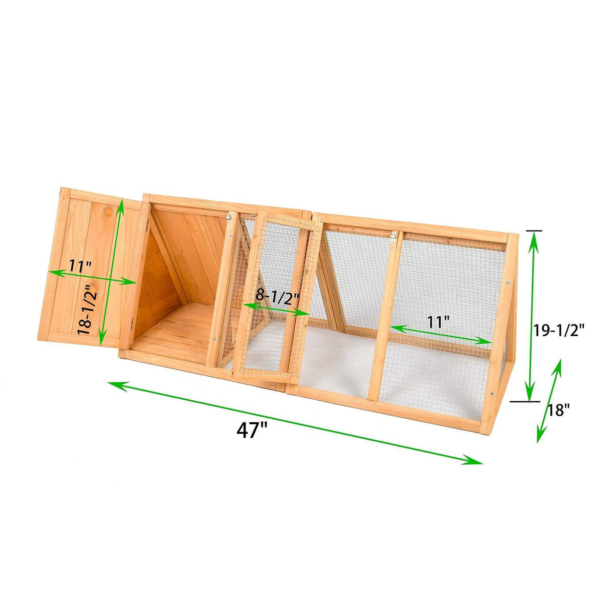 Wooden A-Frame Rabbit Hutch Chicken Coop I604828